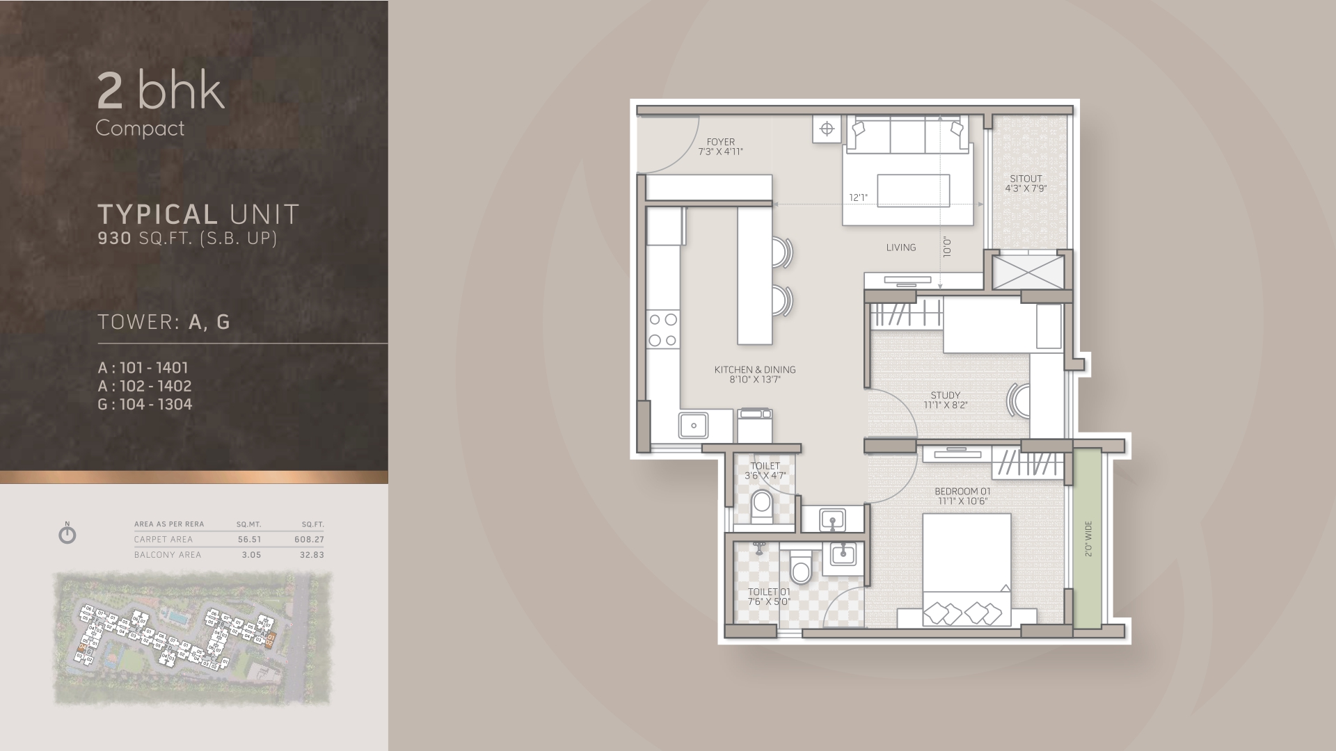 2 bhk Compact Orchid salisbury